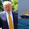 Vessels are seen in the Strait of Hormuz from Musandam, Oman, May 8, 2026. 