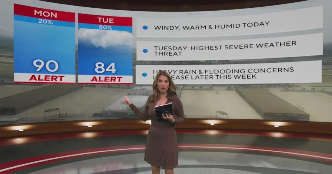 Tracking North Texas storm chances for Monday, Tuesday - CBS Texas