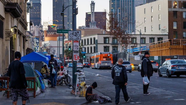 Skid row scenes  in Los Angeles, CA 