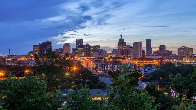 A Summer Cityscape Shot overlooking Downtown St. Paul, Minnesota 