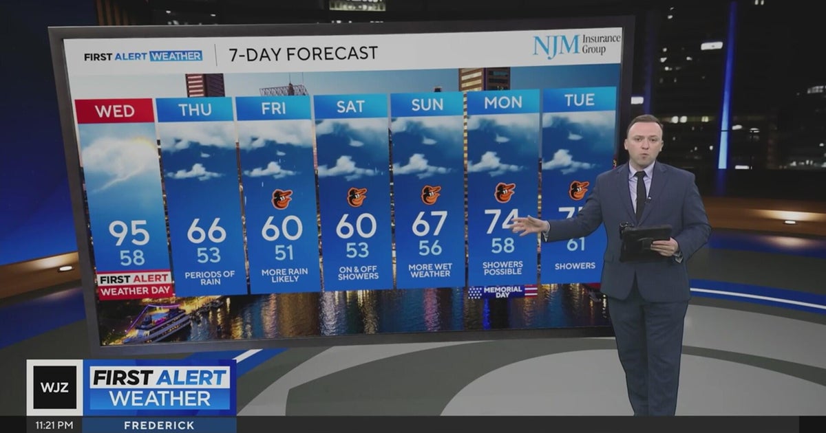 Alert Day on Wednesday for strong to severe storms in Maryland - CBS ...
