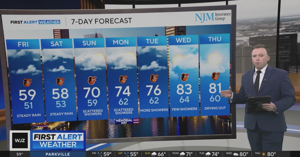 More rain is forecast in Maryland through the weekend - CBS Baltimore