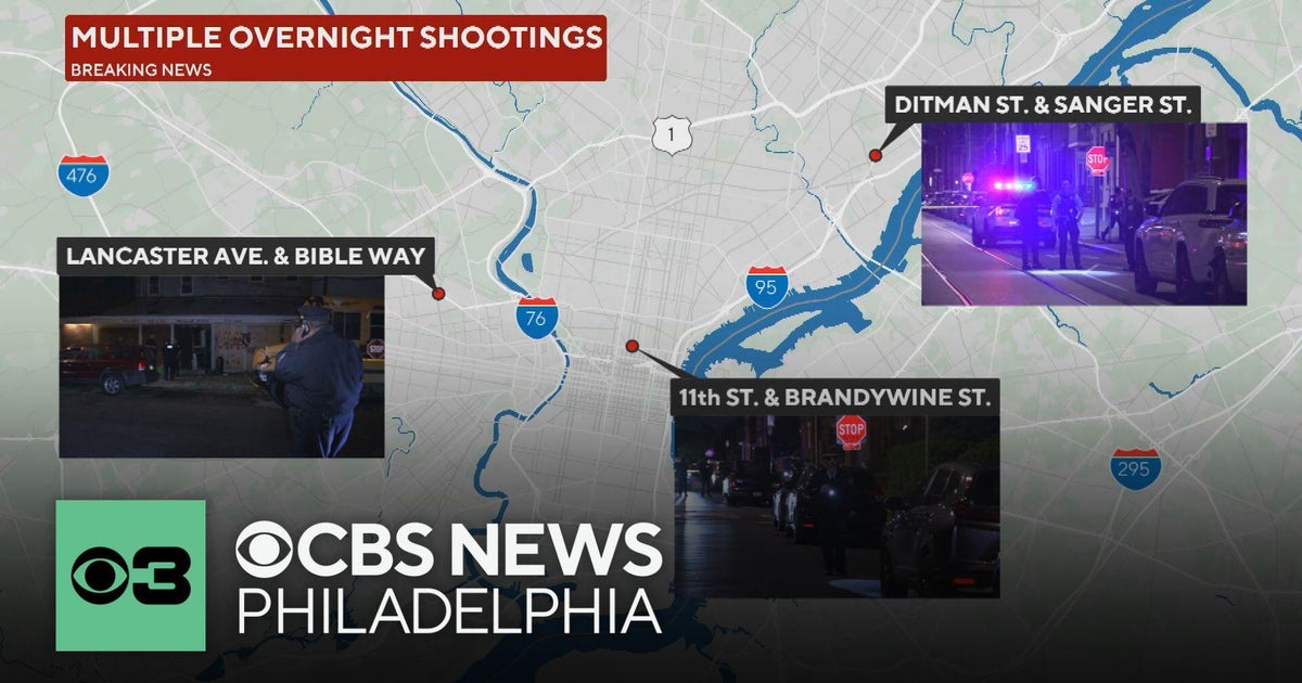 Police respond to multiple overnight shootings in Philadelphia - CBS ...