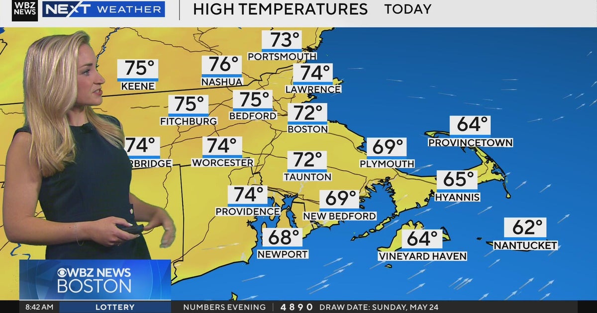 Next Weather: WBZ mid-morning forecast for May 25, 2026 - CBS Boston