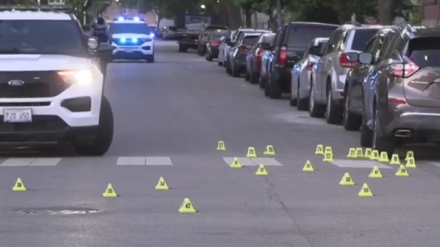 Police flashing lights at crime scene 