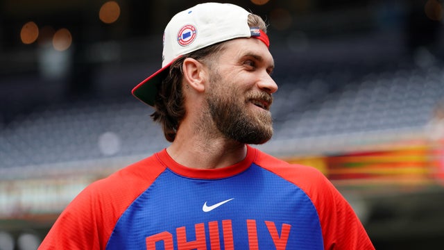 Bryce Harper smiles in this photo from San Diego 