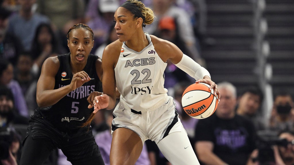 Wilson’s 28 points, 15 rebounds leads Aces past Valkyries 91-81