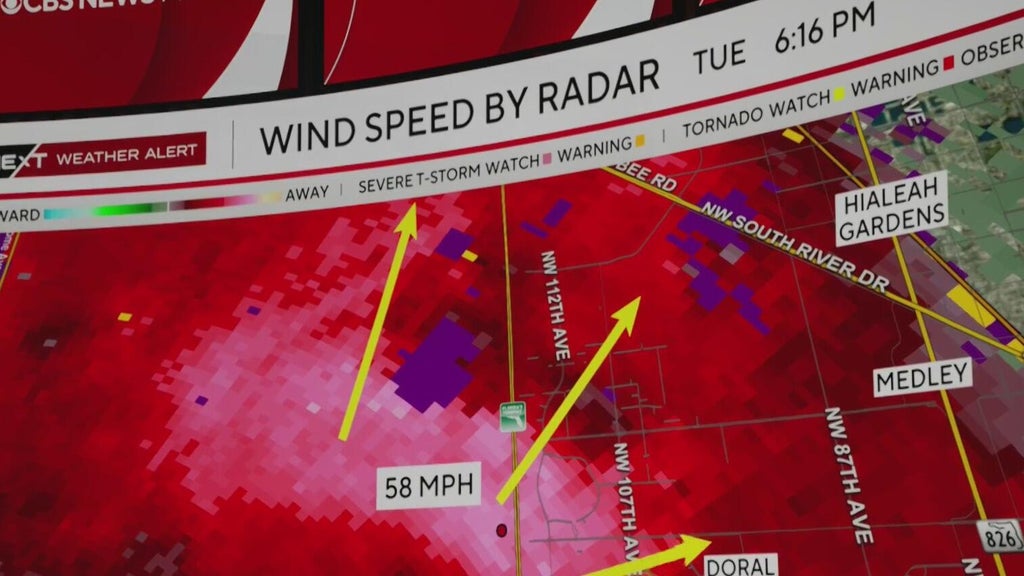 Severe Thunderstorm Warning in place for South Florida bringing in strong winds and rain