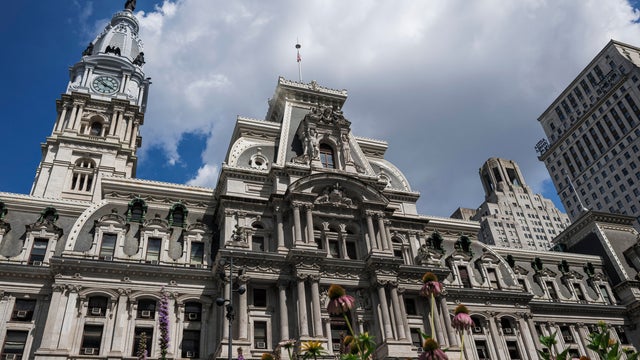 A general view shows the Philadelphia City Hall. 