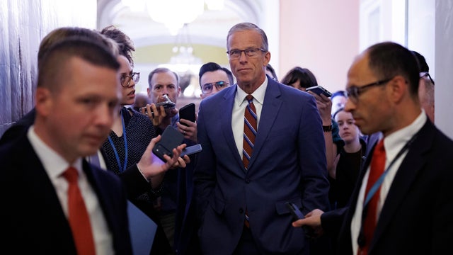 Senate Majority Leader John Thune speaks to reporters on Capitol Hill on June 3, 2026, in Washington, D.C. 