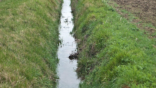 Drainage ditch in the french countryside 