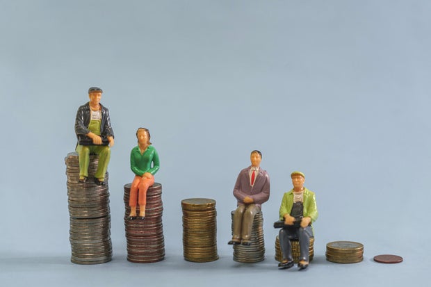 Elderly people sitting on coin, Time counting down for retirement concept, social security income and pensions