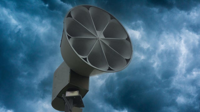 Storm Siren and Dark Clouds 