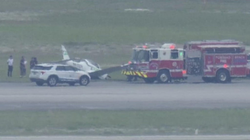 Plane runs off runway at Pompano Beach airport while landing, officials say
