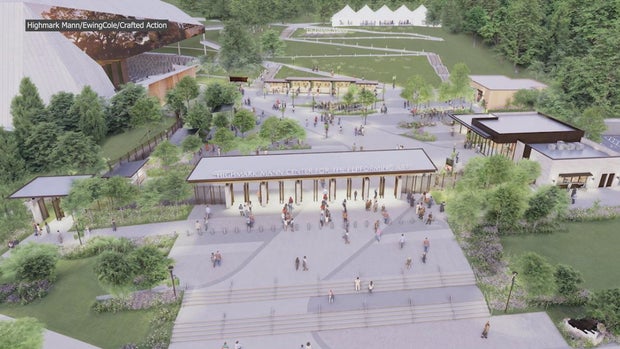 Rendering of the new plaza at the Highmark Mann Center in Fairmount Park 