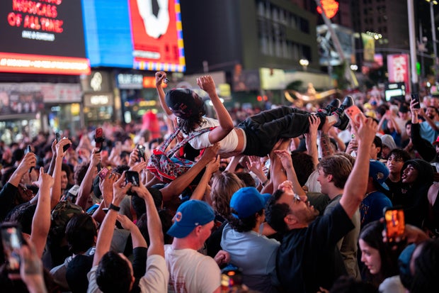 Knicks Fans Gather Around NYC To Watch Game 4 Of The NBA Finals Against The San Antonio Spurs