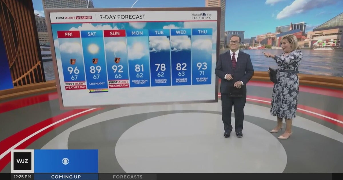 Hot and muggy weather in Maryland before afternoon storms Friday