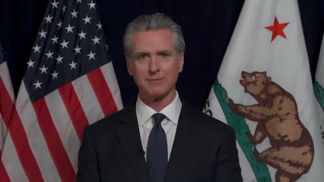 California Governor Gavin Newsom in Capitol 