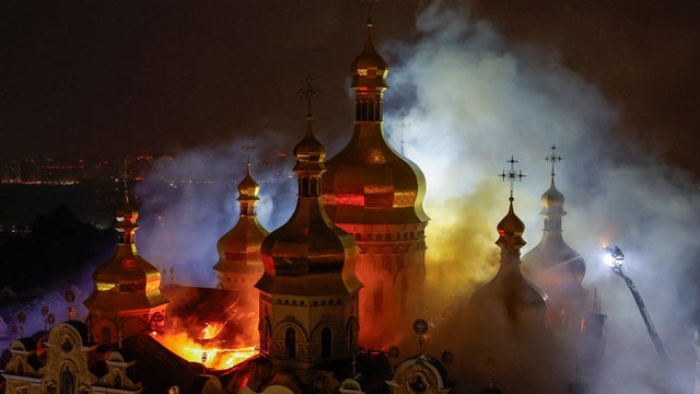 Aftermath of a Russian missile and drone attack in Kyiv 