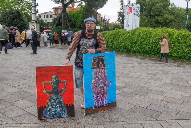 Protesters Demonstrate At Venice Biennale