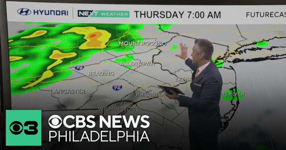 Clouds increase Wednesday night in Philadelphia region, chance of storms Thursday