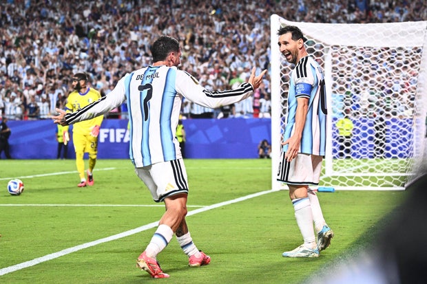 Messi ties men's World Cup goals record with first World Cup hat trick