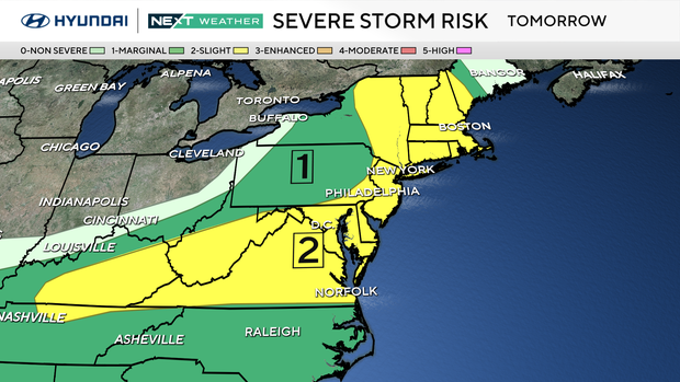Severe storm risk Thursday