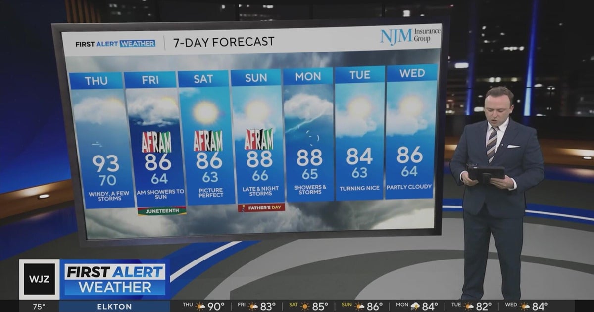Chance of a few storms on Thursday, mostly dry weekend in Maryland