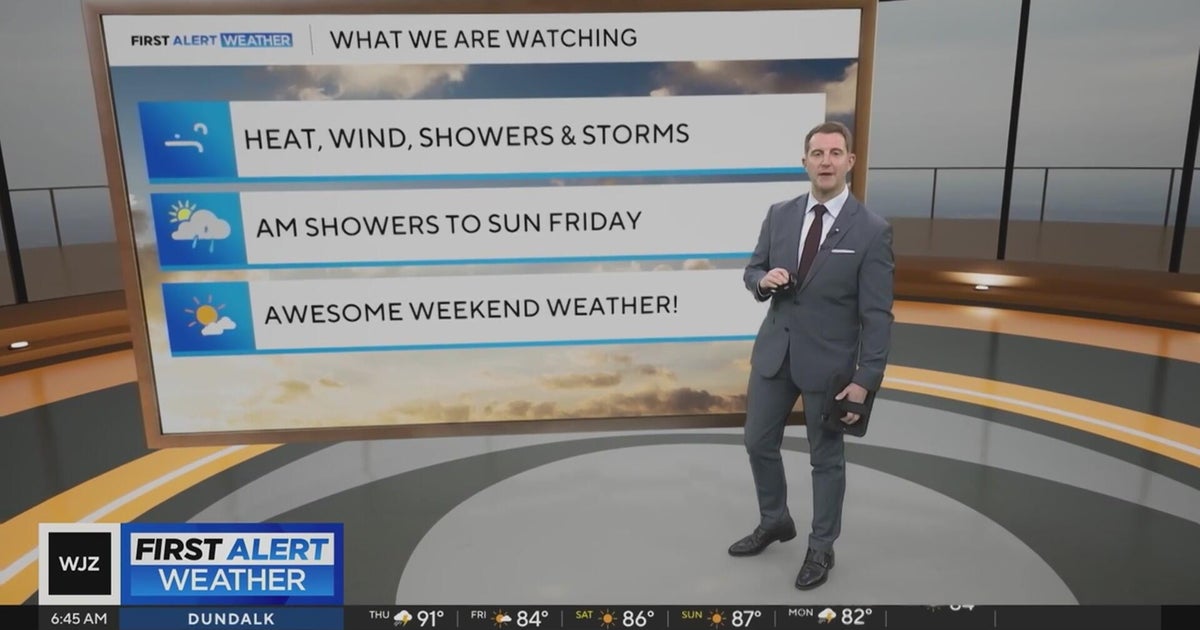 Storm threat Thursday, refreshing Friday in Maryland