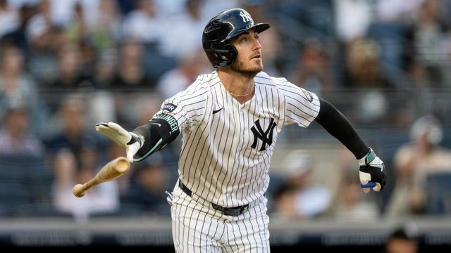 Cody Bellinger #35 of the New York Yankees hits a two run home run in the first inning during the game between the Chicago White Sox and the New York Yankees at Yankee Stadium on Wednesday, June 17, 2026 in New York, New York. 