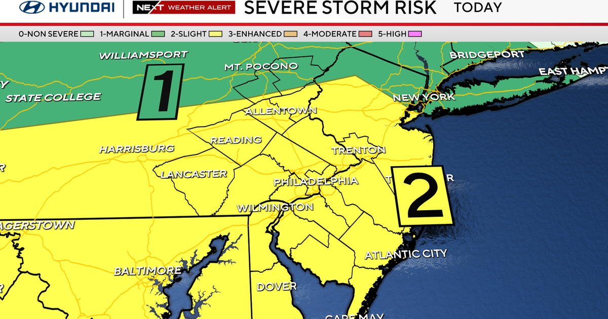 Tornado warning in effect for multiple counties in Philadelphia region - CBS News