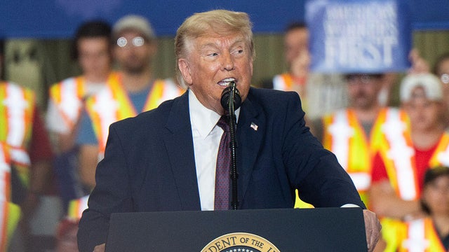 President Trump speaks at a campaign event at Mack Trucks in Macungie, Pennsylvania, on Tuesday, June 23, 2026. 