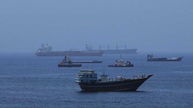 Commercial ships and oil tankers in Gulf of Oman ahead of Hormuz reopening 