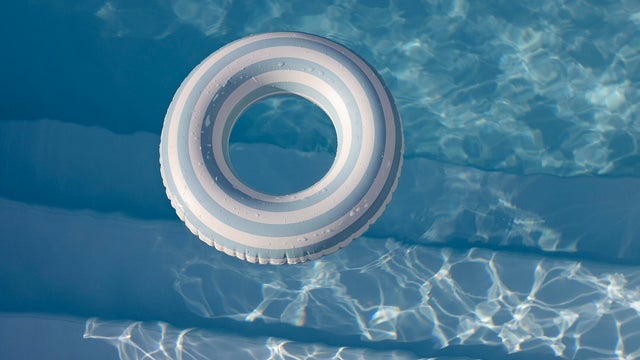 Inflatable swim ring in a swimming pool 