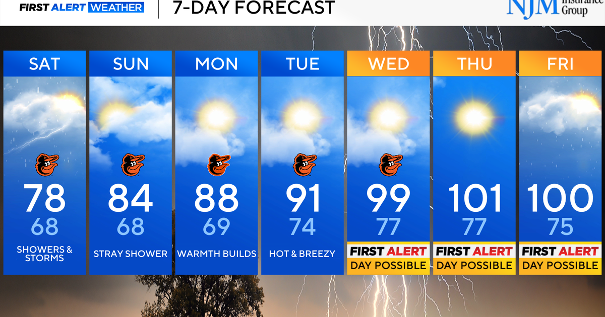 Plan on a stormier start to the weekend across Maryland - CBS Baltimore