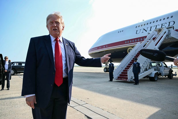 President Trump with new Air Force One 