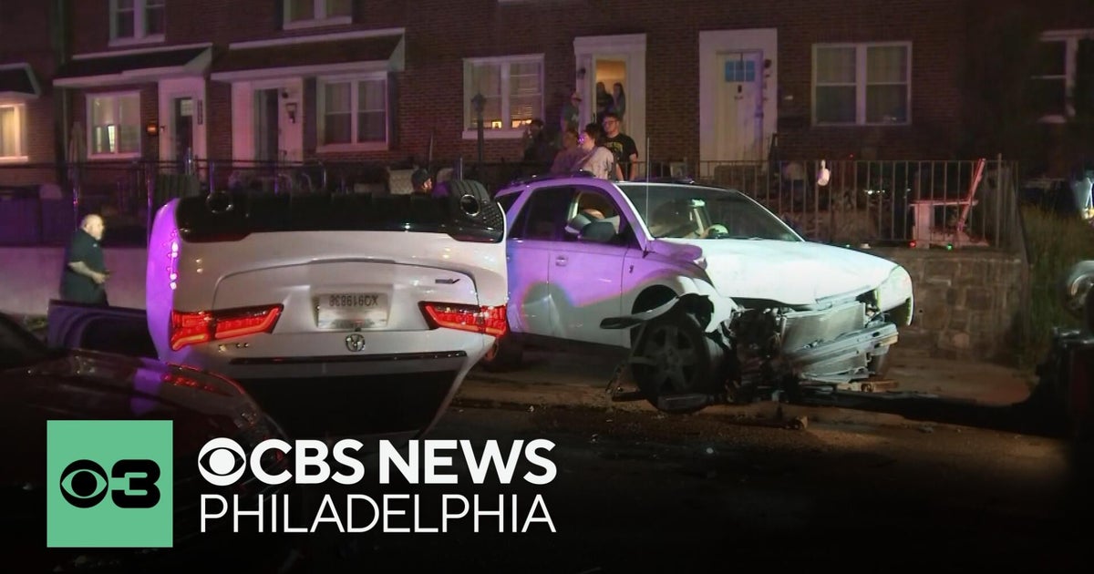 Car flips over after police pursuit ends in Northeast Philadelphia ...