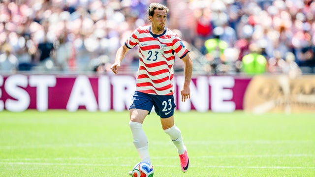 Joe Scally #23 of United States looks for a pass during the second half of the FIFA World Cup 2026 Group D match against Australia at Seattle Stadium on June 19, 2026 in Seattle, Washington. 