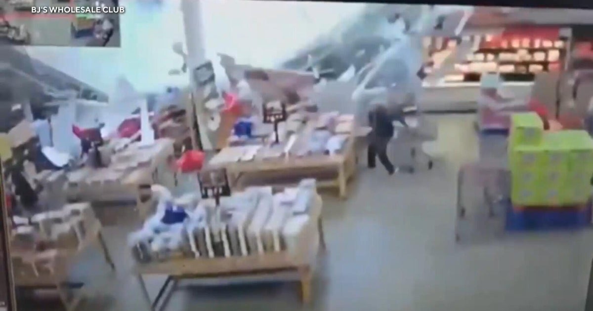 Video shows moment roof collapses as flash flooding slams East Coast