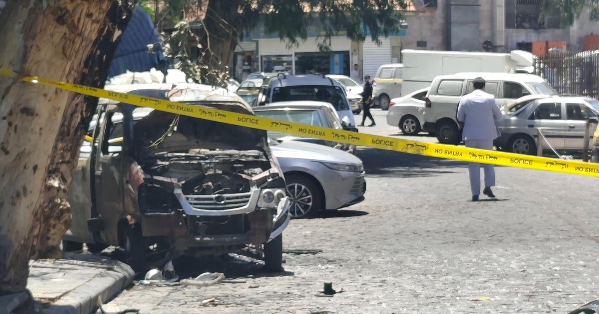 Big explosions in Syria as Macron visits