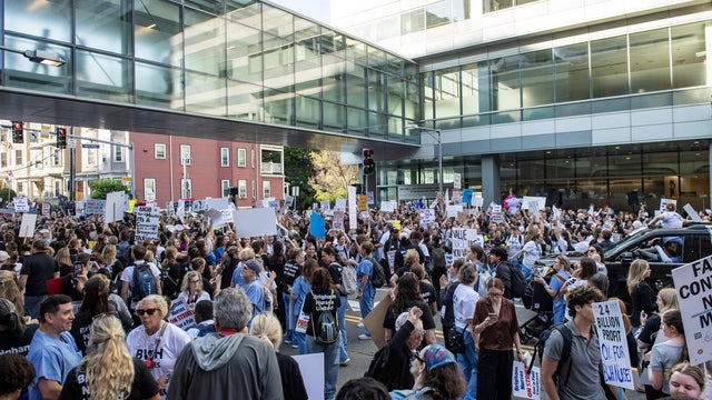 Nurses strike at Brigham and Women's Hospital in Boston 