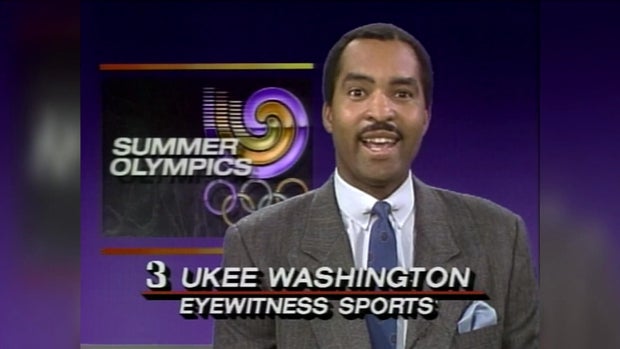 Ukee Washington at the Eyewitness Sports desk