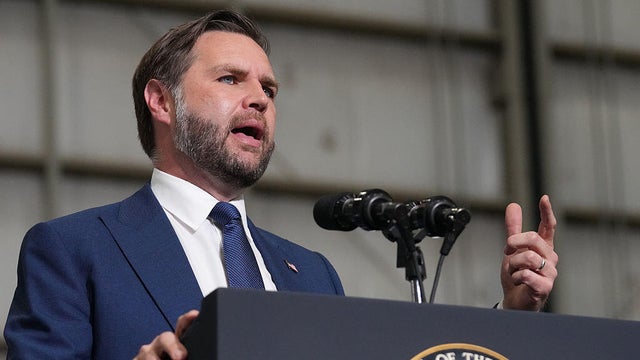 Vice President JD Vance speaks at the Wisconsin Air National Guard facility on July 8, 2026, in Milwaukee, Wisconsin. 
