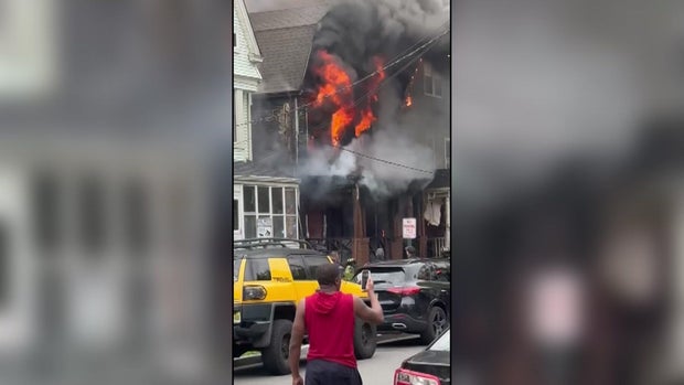 A house in flames 