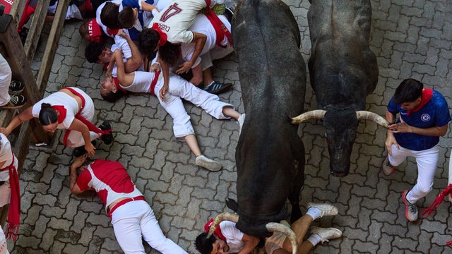 APTOPIX Spain Running of the Bulls 