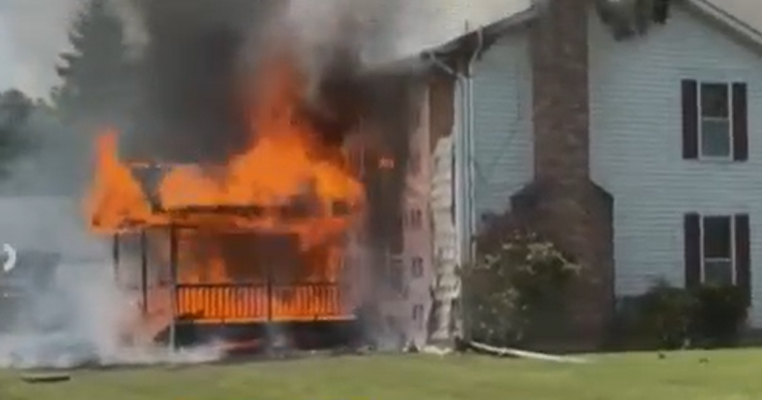 Video shows flames destroying home in Cockeysville, no injuries were reported