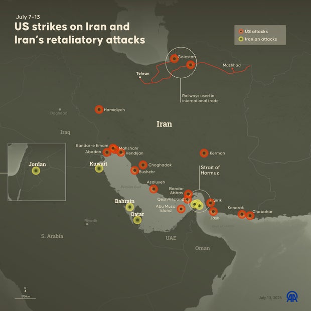 US strikes on Iran and Iranâs retaliatory attacks
