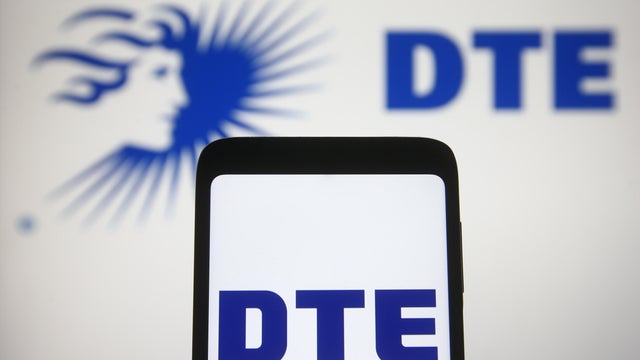 In this photo illustration a DTE Energy logo is seen on a 