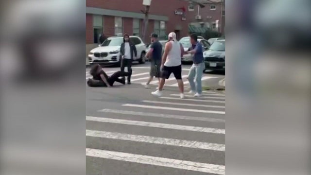 Group of individuals involved in a confrontation 