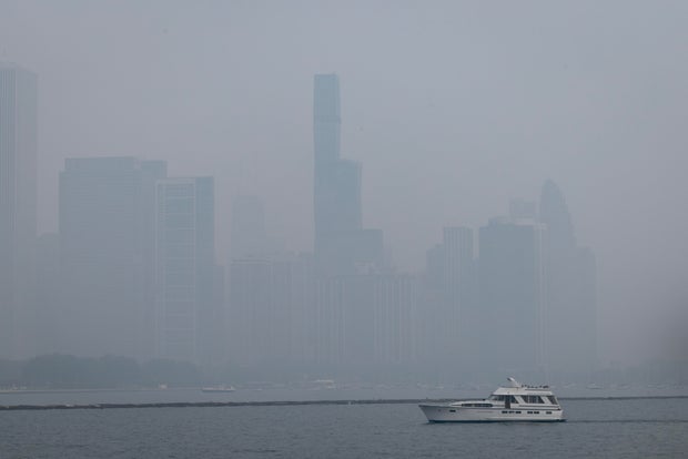 Smoke From Canadian Wildfires Fills The Skies Of Chicago